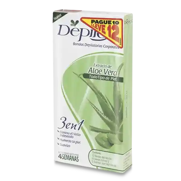Depilex Bandas Depilatoria Alóe Vera Todo Tipo de Piel