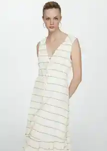 Vestido Morgali Off White Talla 18 Mujer Mango