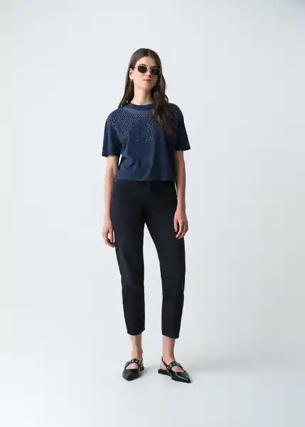 Camiseta Mujer Azul Pacífico Ultraoscuro Talla L 403G072 Naf Naf