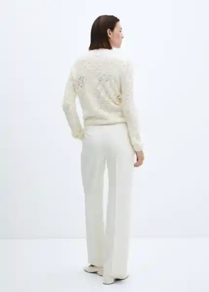 Jersey Piquetin Off White Talla 24 Mujer Mango