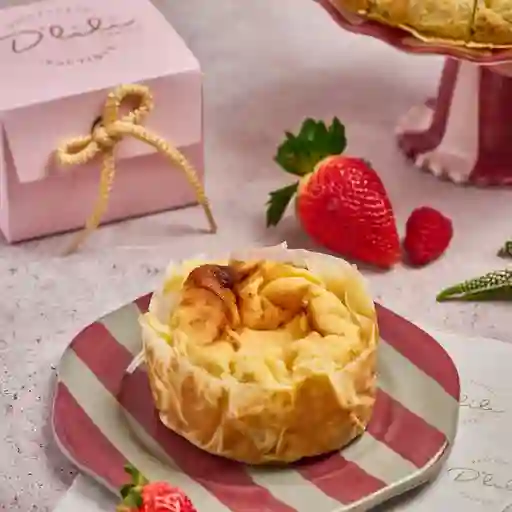 Torta de queso vasca saludable mini