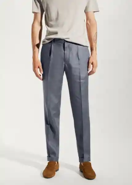 Pantalón Gisbert Ceniza Talla 40 Hombre Mango