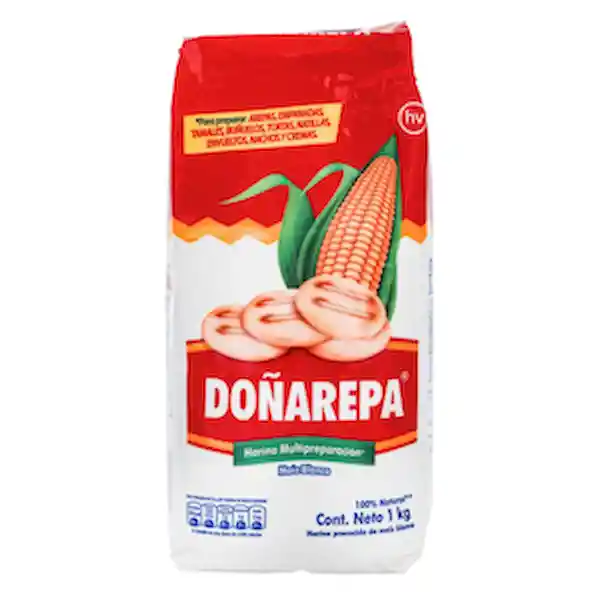 Doñarepa Harina de Maíz Blanco Extrafina