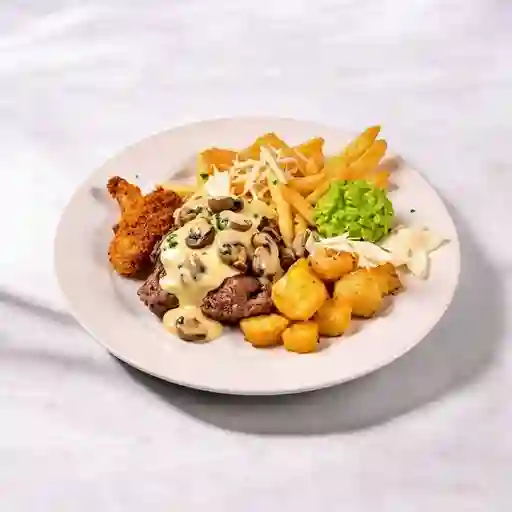 Baby beef con champinones