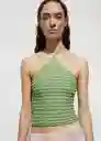 Top Milan Verde Pastel Talla M Mujer Mango