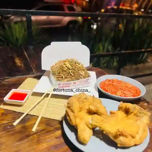 Combo pollo y spaguetti