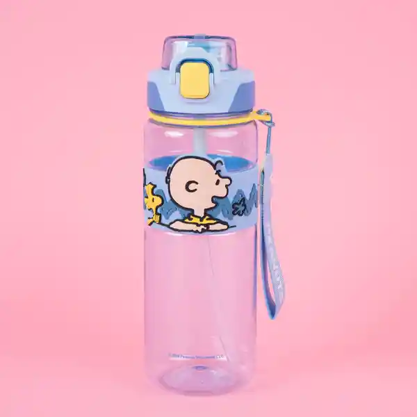 Botella de Plástico de Con Correa Snoopy Azul 800 mL Miniso