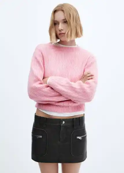 Jersey Piqueton Rosa Talla S Mujer Mango