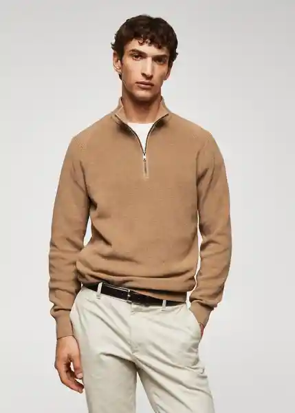 Jersey Cottonp Beige Talla S Hombre Mango