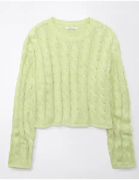 Suéter Tejido Mujer Verde Talla MEDIUM American Eagle