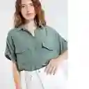 Camisa Hoambo Mujer Verde Agave Oscuro Talla M Naf-Naf 