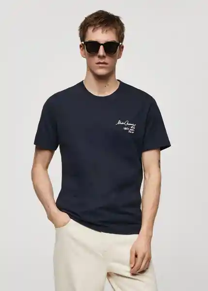 Camiseta Vasen Navy Talla M Hombre Mango