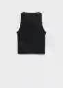 Top Rib Negro Talla 12 Niñas Mango