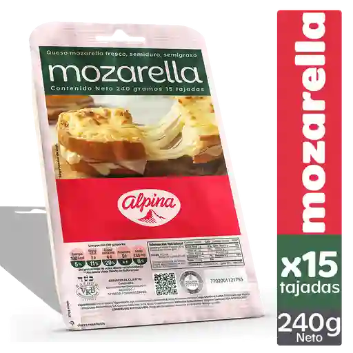 Alpina Queso Tajado Mozarella