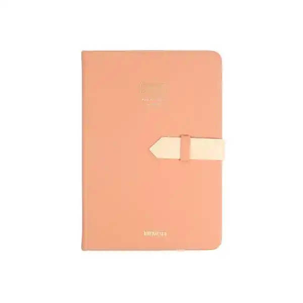 Cuaderno Tapa Dura Con Cinturón Blanco 80 Hojas Rosa A5 Miniso