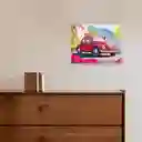 Toy Logic Cuadro de Arte Con Marco Diamantiny Carro Rojo Retro
