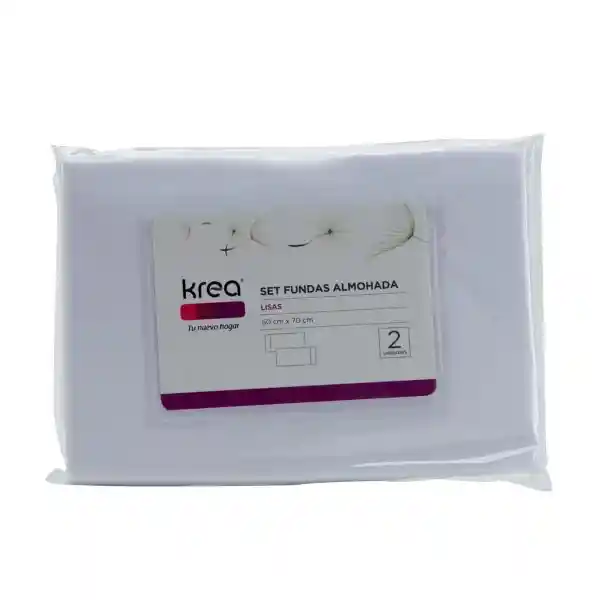 Krea Set Funda Almohada Microfibra 50 x 70 cm Blanco