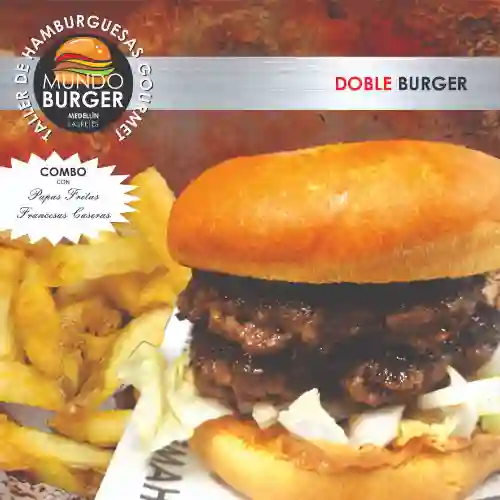 Doble Burger + Papas Fritas