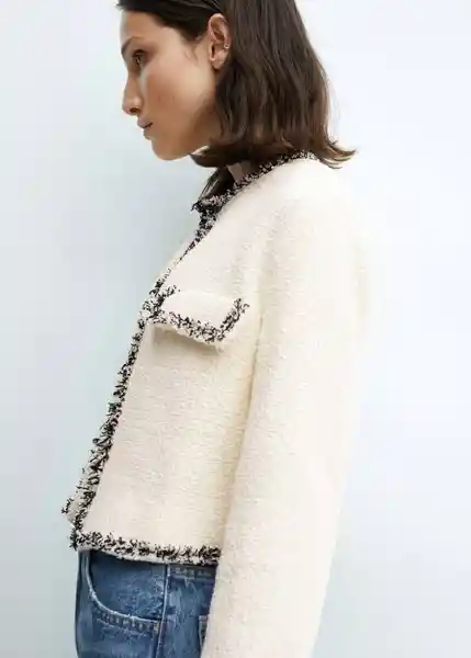 Chaqueta Cinta Crudo Talla L Mujer Mango