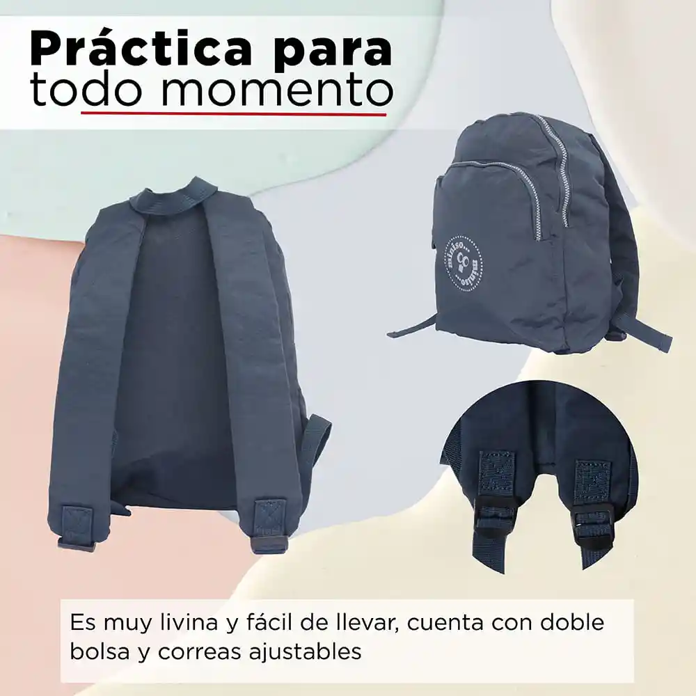 Miniso Morral de Colores Sólidos Fruity Fairy Azul Marino