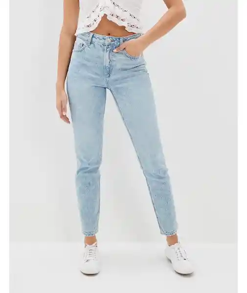 Jean Mom Mujer Azul Talla 2 REGULAR American Eagle