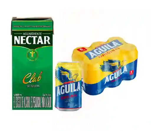 Combo Aguardiente Nectar + Águila 6 Und