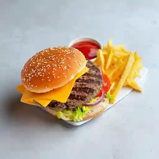 Combo hamburguesa + papas + agua