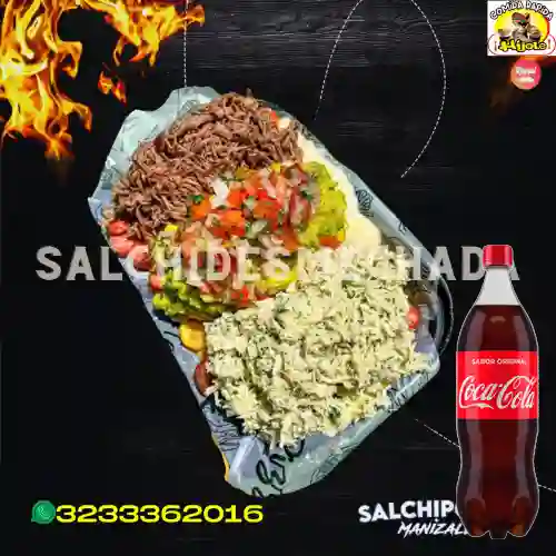 Salchidesmechada para 2 Personas +Cocacola Org 1.5l