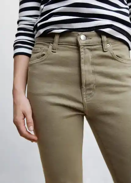 Pantalón Jean Sienna Khaki Talla 32 Mujer Mango