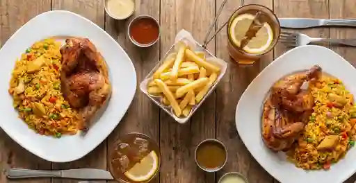 Combo 1/4 De Pollo Con Arroz Para Dos