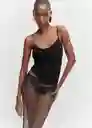 Top Appen Negro Talla L Mujer Mango