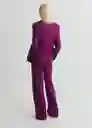 Pantalón Anna Fucsia Talla 36 Mujer Mango