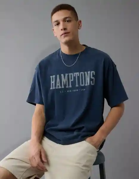 Camiseta Hombre Azul Talla: X-SMALL 4489410 American Eagle