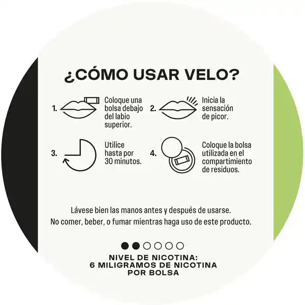 Velo Bolsa de Nicotina Menta Verde 6 mg