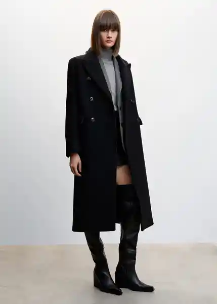 Abrigo Simfonia Negro Talla XL Mujer Mango