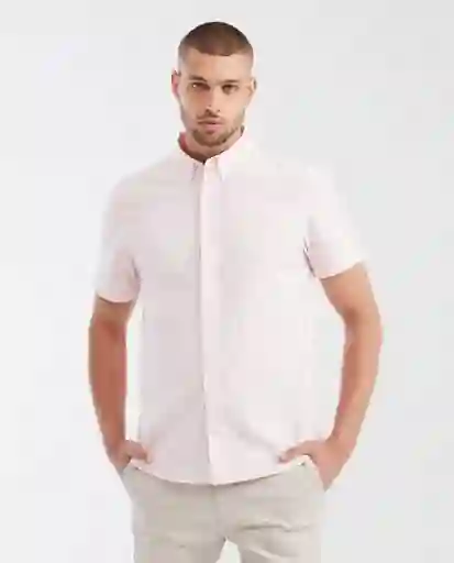 Camisa Button Down Manga Corta Rosa Nouveau Claro L Chevignon