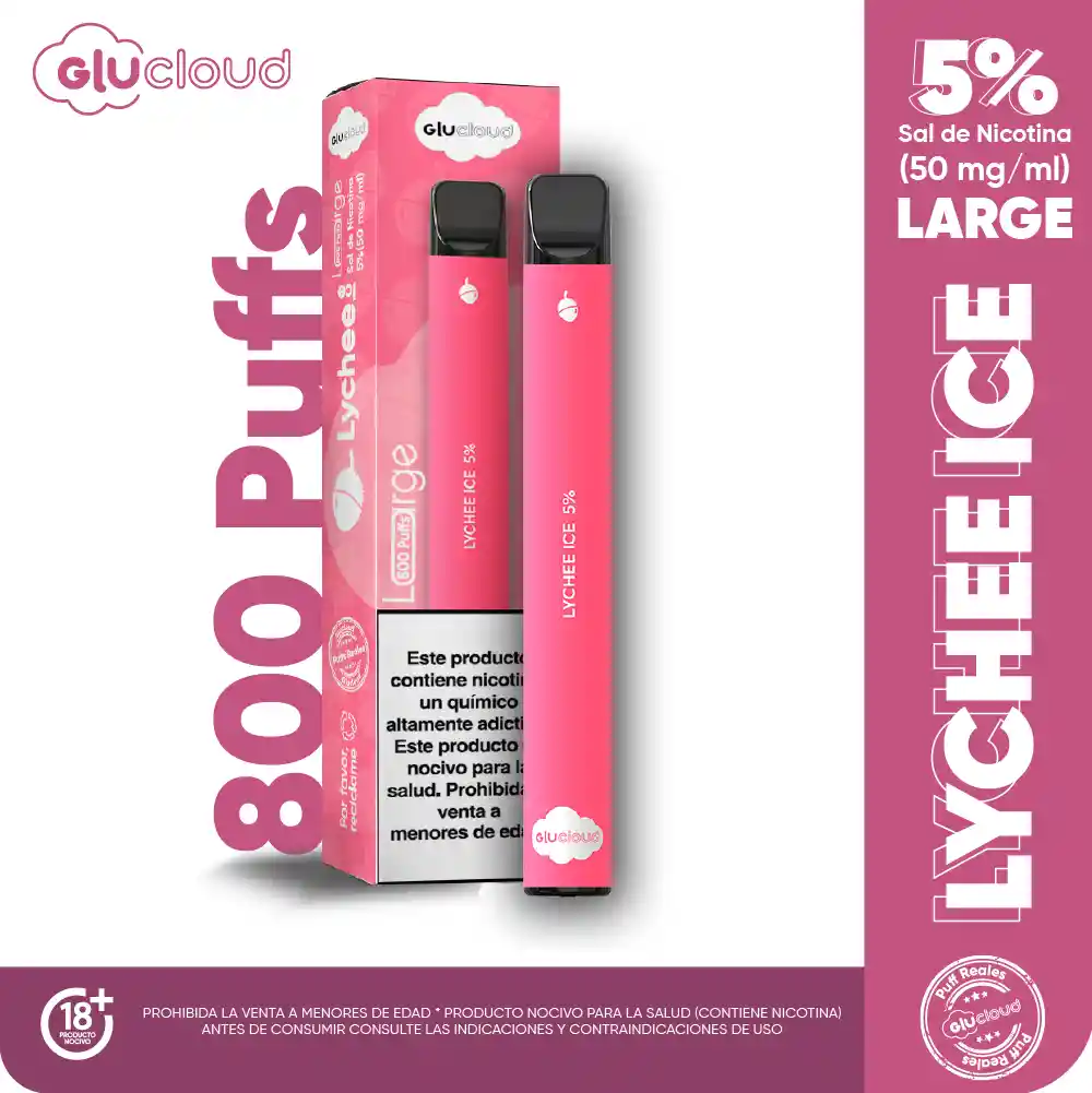 Glucloud Vape Lychee Ice Large / 800 Puff