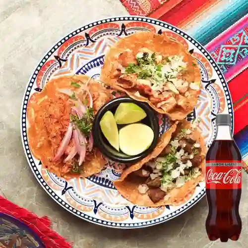 Combo Tacos X3 + Coca-cola Sabor Ligero
