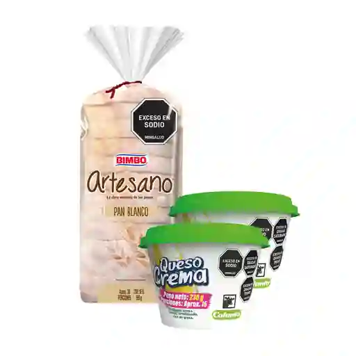 Combo Bimbo Pan Artesano Tajado + Colanta Queso Crema