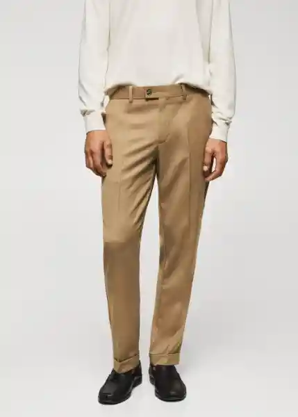 Pantalón Hector Beige Talla 46 Hombre Mango