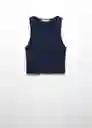 Top Obie-W Navy Talla XL Mujer Mango