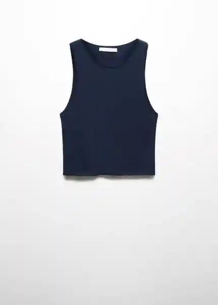 Top Obie-W Navy Talla XL Mujer Mango