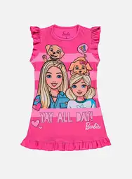 Barbie Camiseta Pijama Niña Junior Fucsia Talla 10