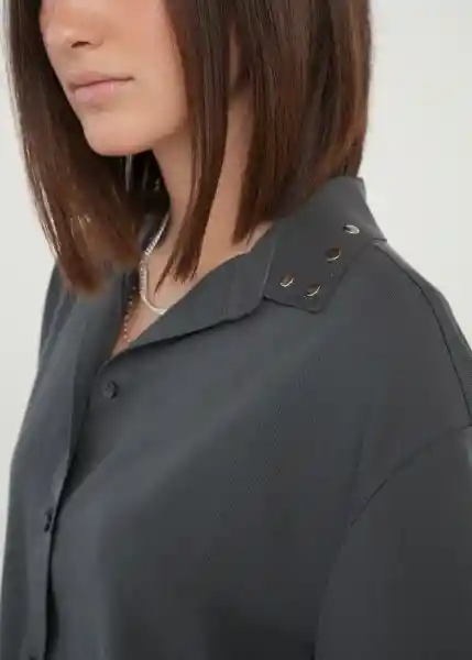 Camisa Anya Mujer Gris Ceniza Talla L 419g333 Naf Naf