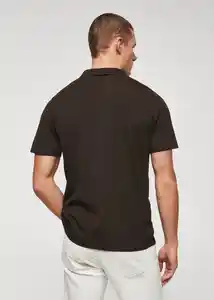Camiseta Polo Pino Chocolate Talla L Hombre Mango