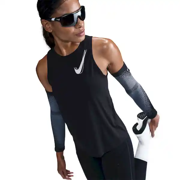 Nike Camiseta Manga Sisa Para Correr de Mujer Negro Talla XS