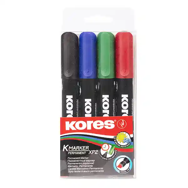 Kores Marcador Permanentes 4 Colores 5 mm