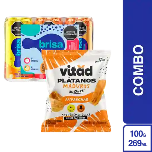 Combo Agua Brisa Saborizada 6 Und + Vitad Plátanos Maduros 110 g