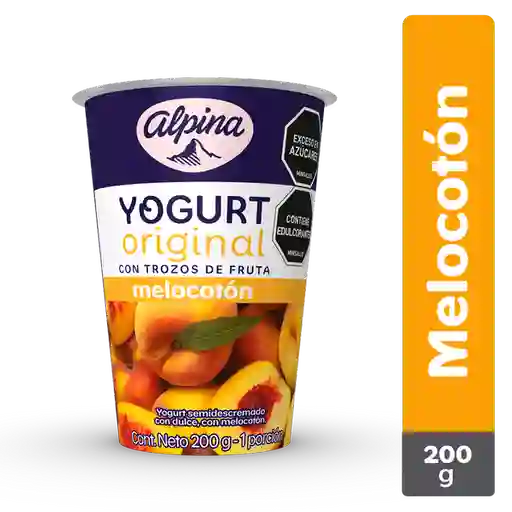 Alpina Yogurt Original con Trozos de Fruta Sabor a Melocotón