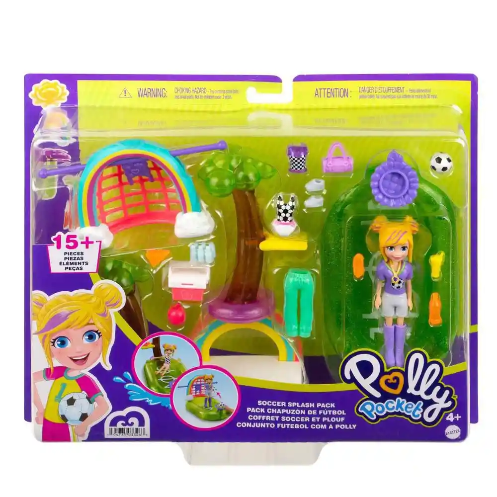 Mattel Juguete Polly Pocket de Deportes Fútbol HDW60